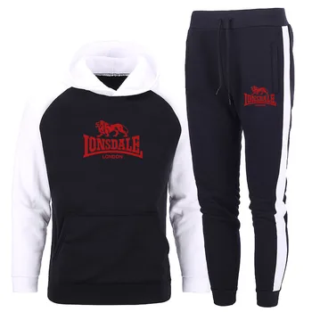 

2020 autumn and winter warm suit men's hoodie + pants suit men's muscle pullover men's sports suit gym running suit new