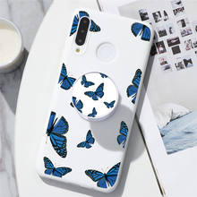Holder Stand Silicone Case For Huawei P40 P30 P20 Lite E Pro Plus P Smart 2019 2020 Honor Play 9S 9A Y5P Y6P Butterfly Girl Case