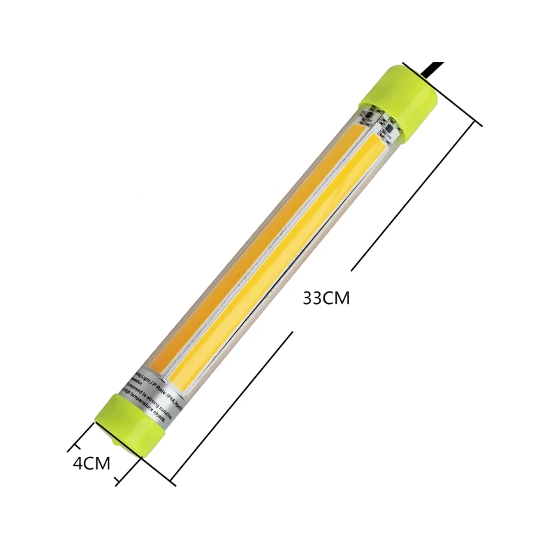 AC110-240V DC12V затемняемый 60 Вт COB Подводные лампы для рыбалки светодиодный светильник Приманка искатель фонарь для ночной рыбалки для приманки-креветки кальмара