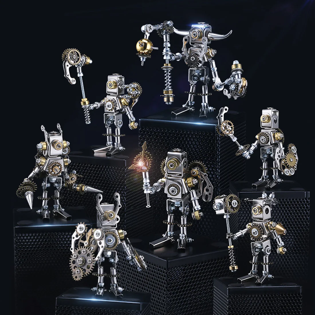 

7Set DIY Metal Mechanical Saints Blind Box 3D Assembly Puzzle Model Kit - Assembly Version