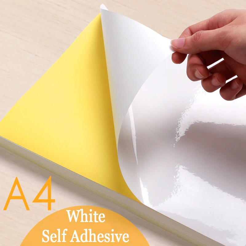 20 50 Sheets A4 White Self Adhesive Sticker Label Matte Glossy Surface Paper Sheet for Laser Inkjet Printer Copier Craft Paper afbeelding
