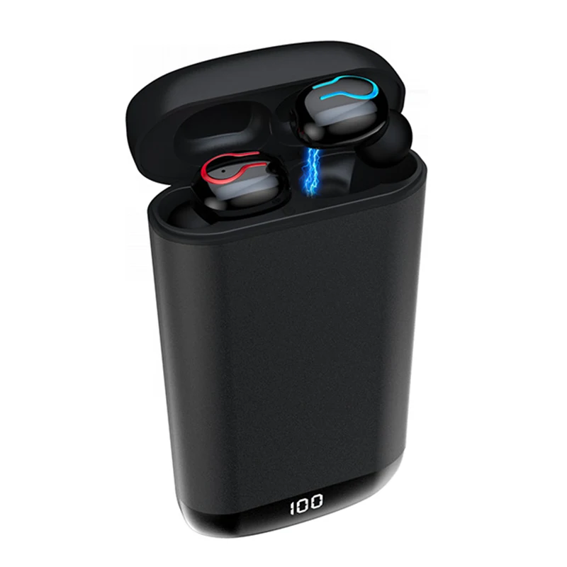 Беспроводные bluetooth-наушники V5.0 HBQ Q66 HD с сенсорным отпечатком пальца, водонепроницаемые стерео наушники, гарнитура с микрофоном, 6000 мАч, чехол для зарядки - Название цвета: G253593