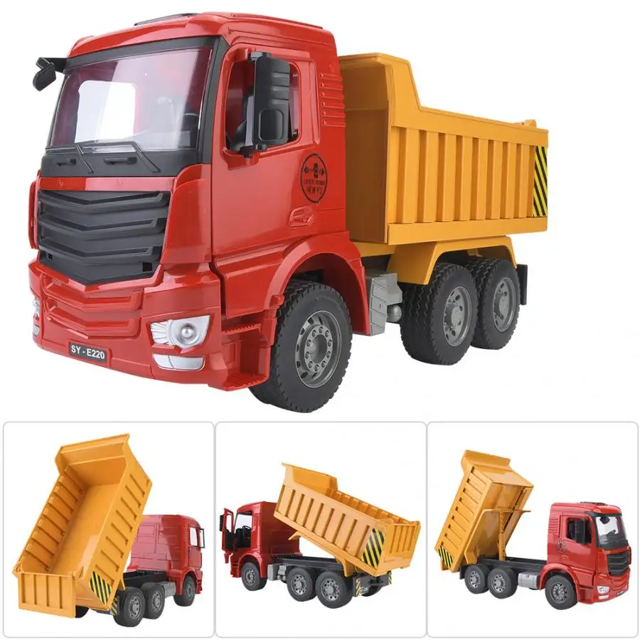 

Hot 1:20 Simulation Dump Truck Car Model Toy Engineering Vehicles Can Be Flipped Pushed Forward Children Kids Car Toy