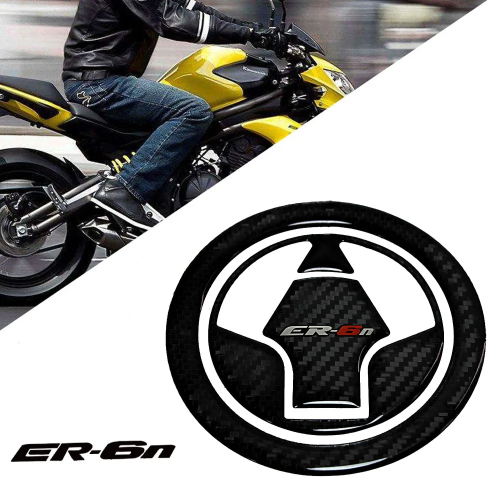 For Kawasaki ER-6N Motorcycle Fuel Tank Cover Protective Cover 3D Carbon Fiber Sticker Protection ER6N 2009 2010-2015