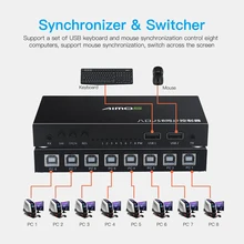 Synchroniseur USB 8 Ports DNF, clavier et souris, affichage partagé, contrôleur de synchronisation KVM, commutateur pour windows 7/8/10 et MacOS Linux