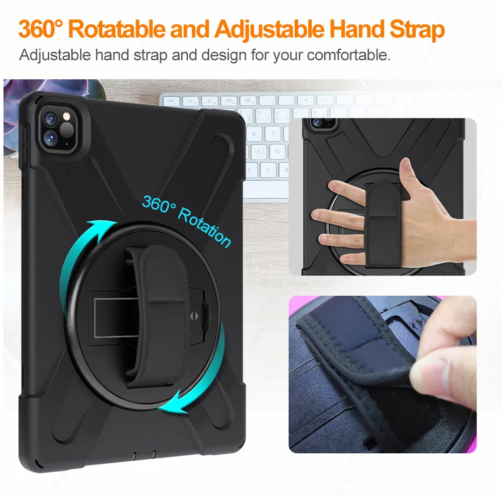 GZERMA Case For iPad Pro 11'' 12.9'' 2020 2018 Tablet Case Rugged Shockproof Shell With Shoulder Strap For iPad Pro 2020 Case
