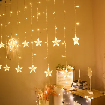 

EU LED Curtain Lamp String Lights Warm White Multicolor Fairy Light Garland Bedroom Home Decorative Lighting Wedding Party Light