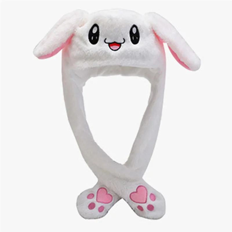 Милый кролик плюшевый головной убор для мужчин и женщин плюшевая вышивка шапка с заячьими ушами обертывание теплая шапка подарок игрушка для детей девочек девушка