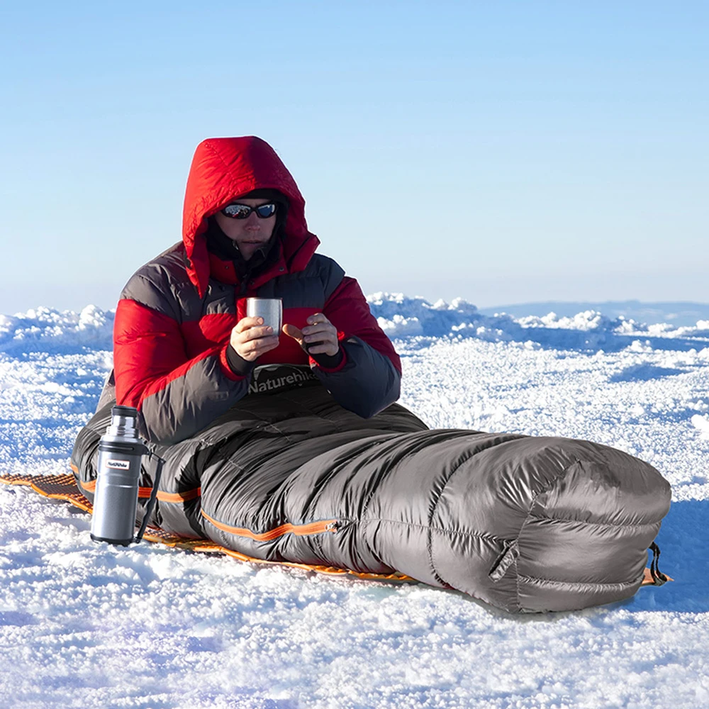 Naturehike гусиный пух Мумия спальный мешок зимний 20D 400T нейлон водонепроницаемый теплый спальный мешок портативный Кемпинг путешествия NH19YD001