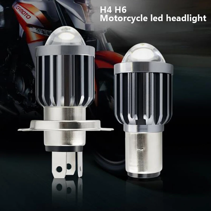 1pcs H4 H6 BA20D Moto Led Motorcycle Headlight Bulbs CSP Lens 6000LM Hi Lo Lamp Scooter Accessories Fog Lights 6000K 12V |