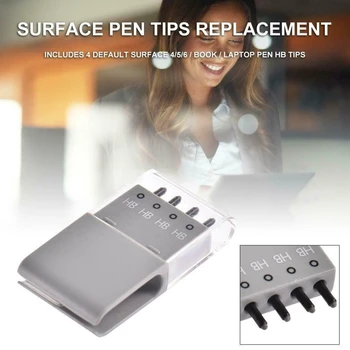 

4 in 1 Surface Pen Tips Replacement Kit 2H H HB B Hardness for 7 6 5 4 Gen of Surface Go 2 1 Gen of Surface Book