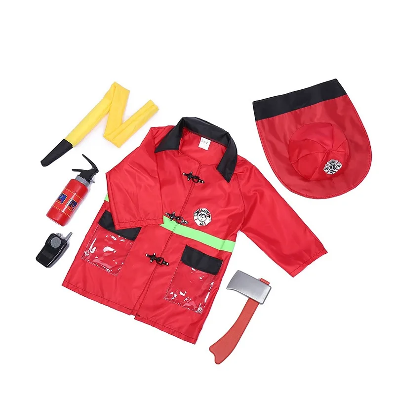 Halloween Children Performance Costume Business Dressing up Firefighters Clothing Suit Firefighter Uniform COS
