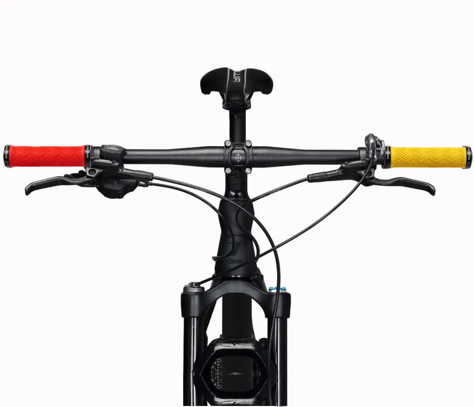 Teyssor Mountain Bike Grips Double Lock on, Non-Slip Shock Absorbing Bicycle Handlebar Grips 130mm for MTB Downhill