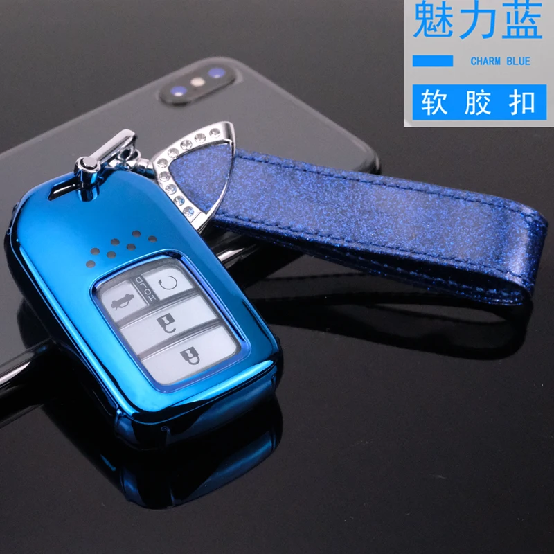 BL case Bling ring ТПУ автомобильный чехол для дистанционного ключа для Honda Accord Civic CR-V XRV сосуд CITY Jade CRIDER URV ELYSION автомобильные аксессуары - Название цвета: BL case Bling ring