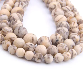 

Dull Polish Matte Sodium Feldspar Natural Stone Beads Round Loose Beads for Jewelry Making DIY Bracelet 15inches Wholesale