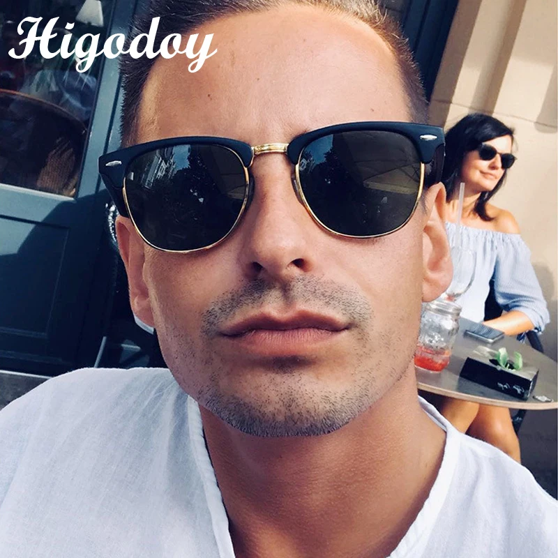 Higodoy ретро круглые солнцезащитные очки мужские классические винтажные