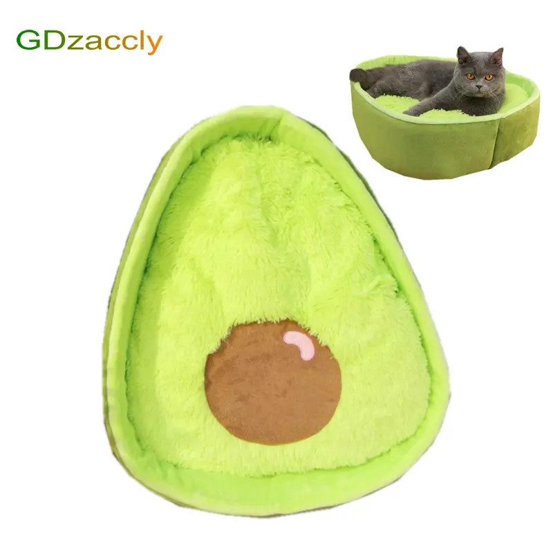 Green Avocado Cat nest Plush Fruit Avocado Doll toys High quality Pet