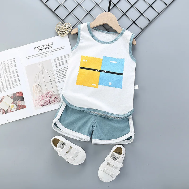 Summer Baby Boys Girls Clothes Suit Cartoon T Shirt Shorts Toddler Casual Clothing Set 2Pcs/set