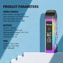 Polarnight Taste King 80 Вт Pod Kit Vape 1500 мАч батарея с 4,0 мл и сеткой катушки 3,5 мл Pod 0,96 дюймов TFT цветной экран пара