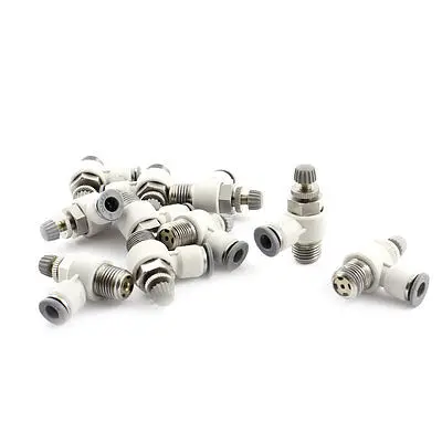 

10Pcs SL6-02 1/4 PT Male 6mm Tube Pneumatic Flow Control Valves