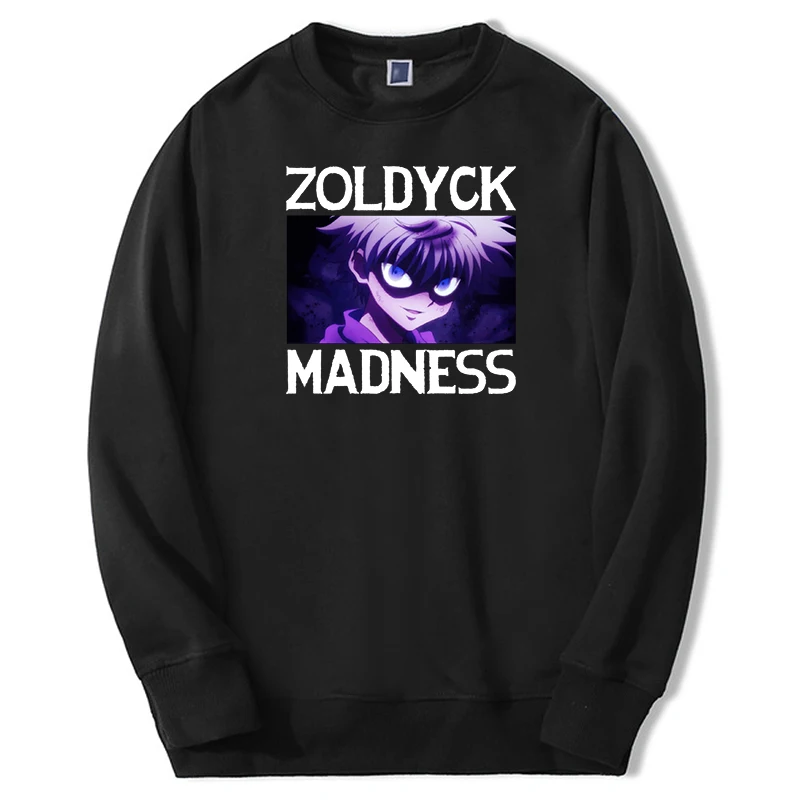 

2021 Autumn Male Casual Fabrics Japan Anime HUNTER×HUNTER Hoodies Sweatshirt Big Size Killua Zoldyck Madness Men Casual Hoody