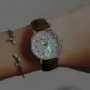 Women quartz Watches Rhinestone Romantic Starry Sky Luminous Wrist Watch Girls Leather electronic Dial Watch Clock with Battery ► Photo 2/6