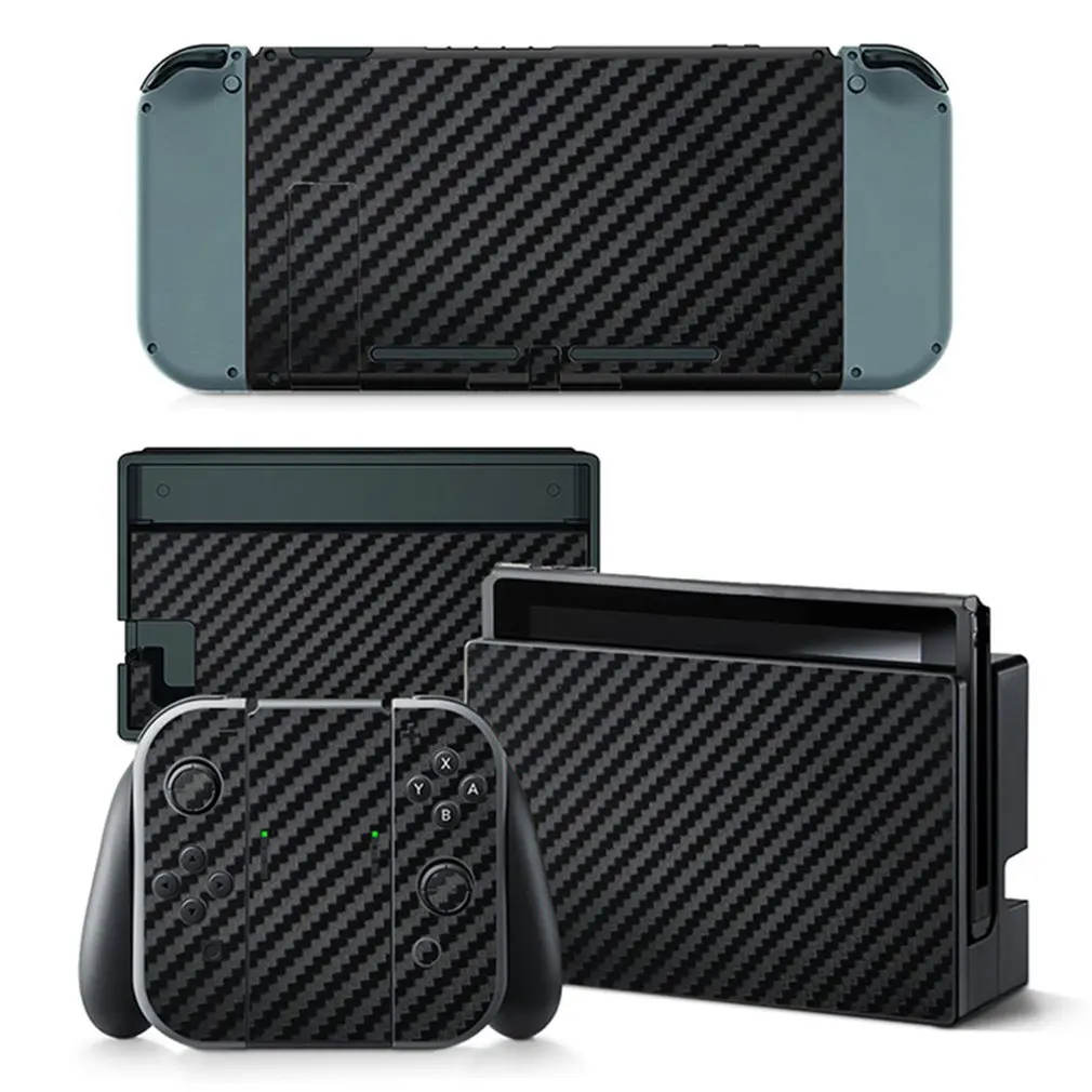 

Carbon fiber series Full Set Faceplate Skin Decal Stickers Protector Wrap Skin Decal for Nintend Switch
