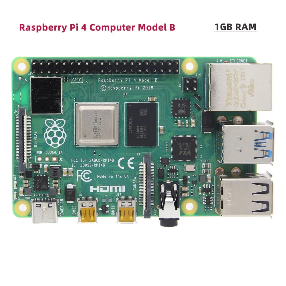 1GB RAM Материнская плата Raspberry Pi 4, материнская плата Raspberry Pi 4B С 1 ГБ/2 ГБ/4 Гб оперативной памяти - Комплект: 1GB RAM