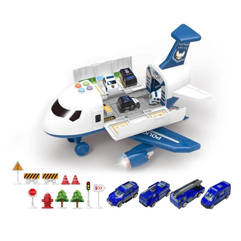 

Music Light Simulation Inertia Children's Airplane Toy with Mini Truck
