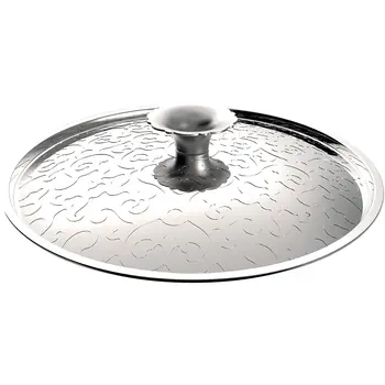 

Alessi MW200/28 Dressed lid, 18/10 stainless steel, polished, with embossed decoration, 28 cm cookware