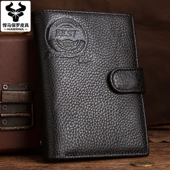 

HUMERPAULMen RFID Genuine Leather Travel Passport Cover Case Document Holder Multi-Function Wallet Credit Card Holder Coin Purse