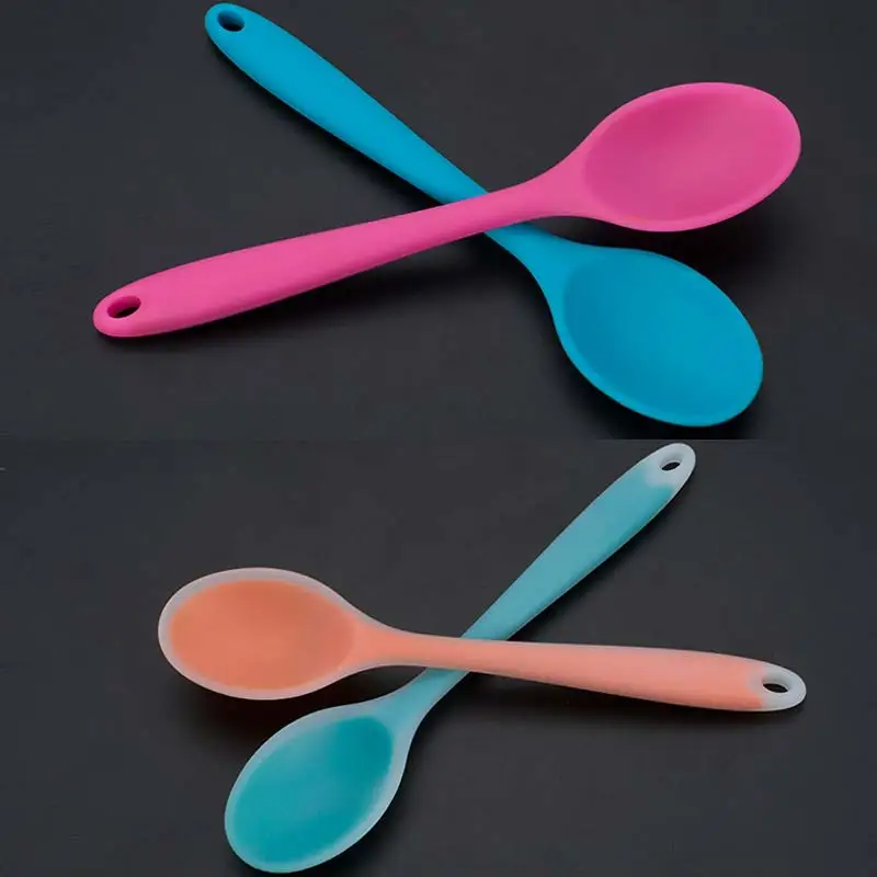 Home Use Mini Silicone Spoon Colorful Heat Resistant Spoons Kitchenware Cooking Tools Utensil AUG889