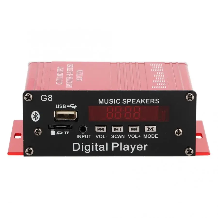 Amplificador G8 HIFI автомобильный Автомобильный Bluetooth DC12V Дистанционное управление Стерео аудио; цифровой усилитель araba aksesuar