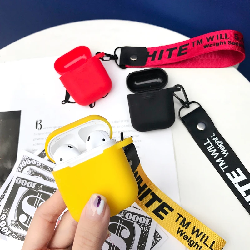 

For AirPods Plastic Case Street Off AirPod Wireless Earphone Charging Cover Protective Cases With Strap