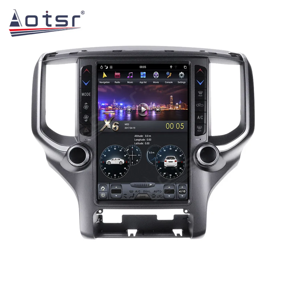 For Dodge RAM 1500 Android Radio Tape Recorder 2018 - 2020 Car Multimedia Player Stereo Tesla Head Unit PX6 GPS Navi Auto Audio