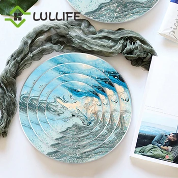 

Bone China Dinner Plate Luxury Gold Inlay Plate Set Round Dishes and Plates For Party Hotel Wedding Decorative Dinnerware Set