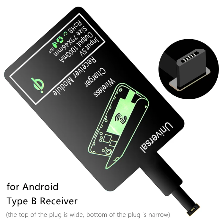 Type B Receiver Универсальный 5 Вт Беспроводной зарядный приёмник модуль для samsung Xiaomi huawei микро Тип usb C для iPhone 7 6s 6 Plus 5 SE 5S - Тип штекера: Type B Receiver