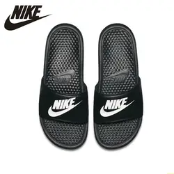 Nike BENASSI JDI/женские тапочки унисекс Comfortab; черные спортивные тапочки; нескользящие сандалии; Новое поступление; #818736