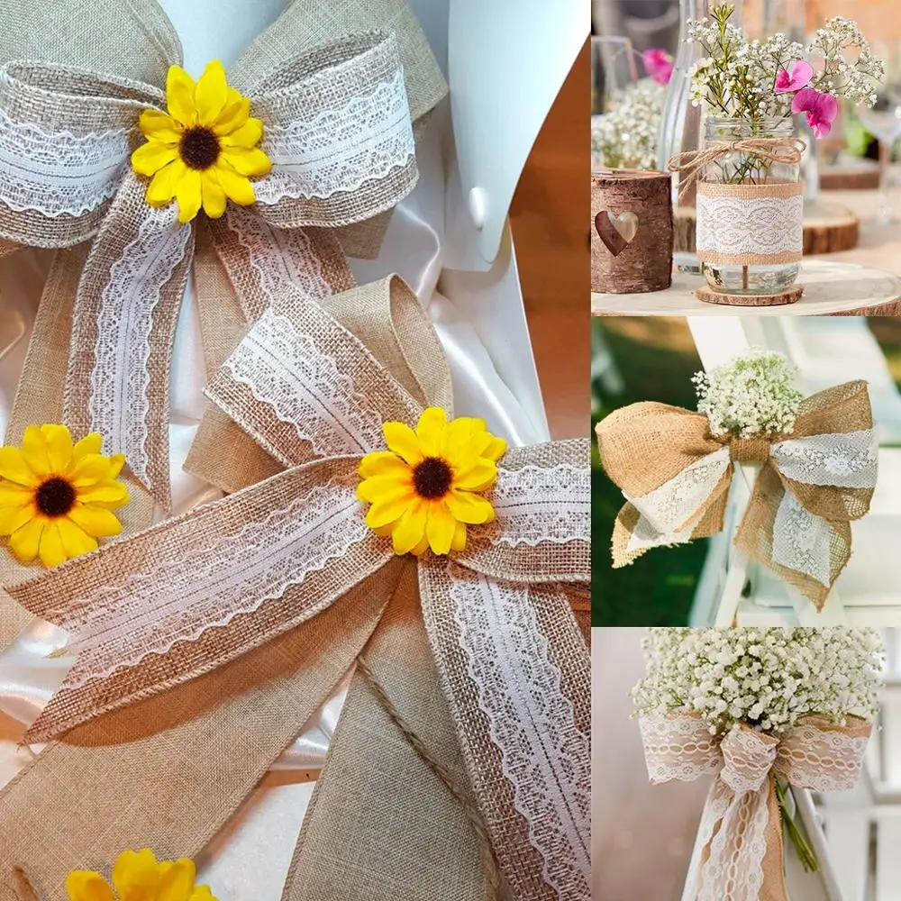 2meter Jute Burlap Rolls Hessian Ribbon With Lace Roll Vintage Rustic  Wedding Decoration Burlap Wedding Cake Topper Diy Ornament - Party &  Holiday Diy Decorations - AliExpress