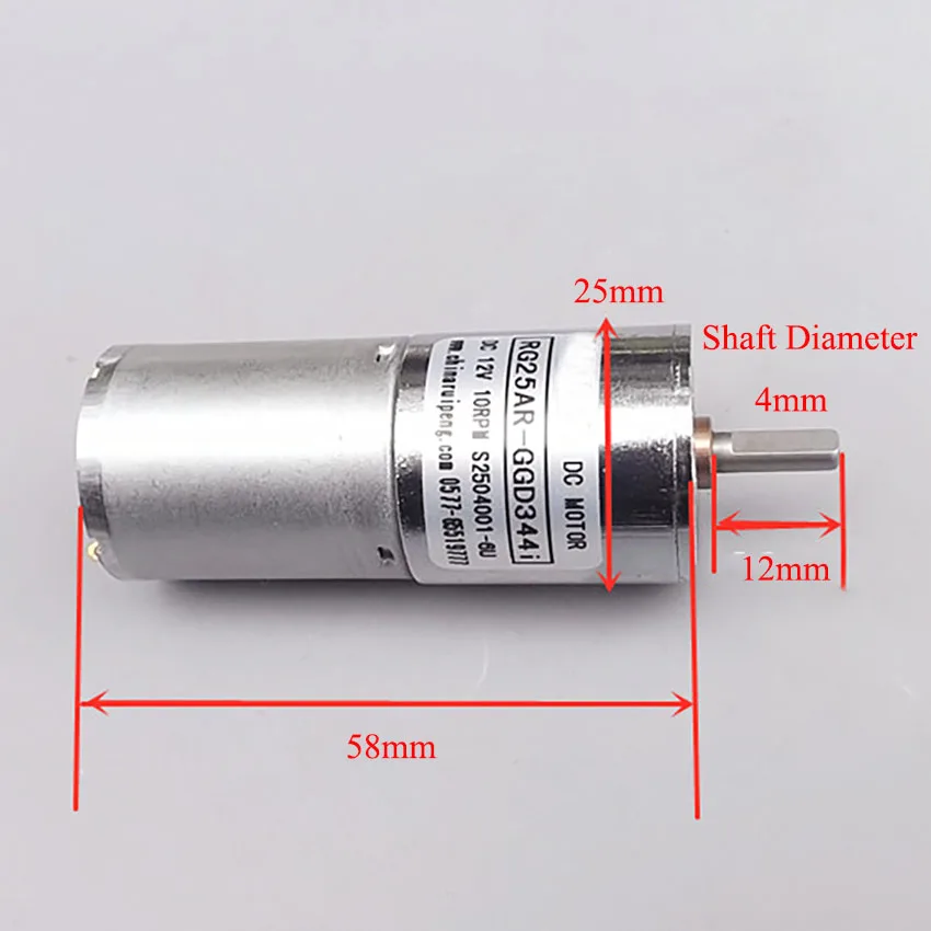 DC3.7V-12V 370 двигатель постоянного тока 10 об./мин. 80mA высокий крутящий момент медленно Скорость щеточный мотор G25 металлический Шестерни коробка для Аксессуары для двигателя