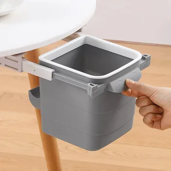 

Retractable Hidden Waste Bin Under Table Hanging Garbage Trash Can Desktop Trash Can Tool Home Office Supplies