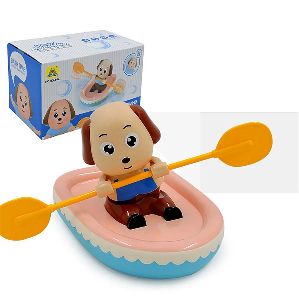 Забавные игрушки, детские водные игрушки, игрушка для купания, щенок, гребная лодка, заводная лодка, игрушка для ванны, собака, гребная игрушка, гребля, игрушка для купания