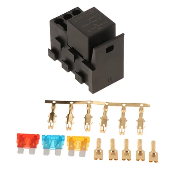 

4-Slot Relay Box [1 Relays] [3 Blade Fuses] [Easy Installation] - Fuse Relay Box for Automotive and Marine Use