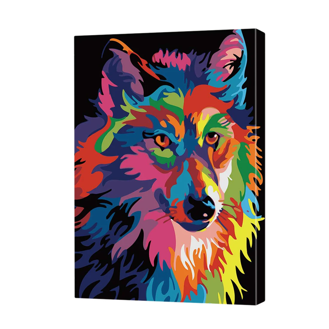 40*50cm Paint By Numbers Kits DIY Art Decor Hand Painted With Frame For Wall Decoration Family Friends Gift - Colorful Wolf | Дом и сад