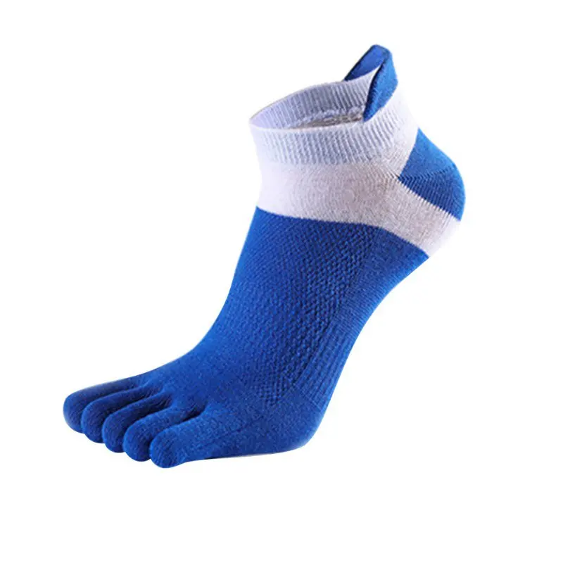 

2019 New Fashion Men's Cotton Low Cut Athletic Toe Socks 5 Finger No Show Mesh Wicking Color Blocks Socks