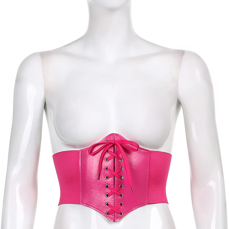 Female Solid Color Corset Belt Waist Body Shaper Fashion Close-Fitting Tops Shapewear with Drawstring wide waist belt Belts