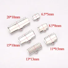 50Pcs Stainless Steel Rope Clip Leather Cord End Fastener Clasp Fit Flat Rope Wire Clip Metal Connector For Diy Bracelet Jewelry 50Pcs Stainless Steel Rope Clip Leather Cord End Fastener Clasp Fit Flat Rope Wire Clip Metal Connector For Diy Bracelet Jewelry