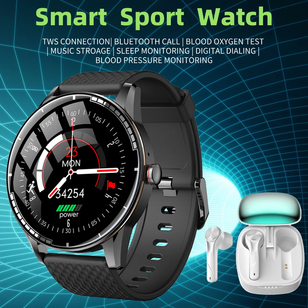 Смарт часы 2021 с беспроводными наушниками фитнес браслет Bluetooth звонки мониторинг