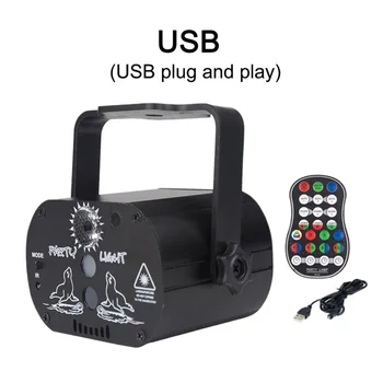

Disco Light DJ LED Laser Stage Projector red blue green Lamp USB Rechargeable Wedding Birthday Party DJ Lamp