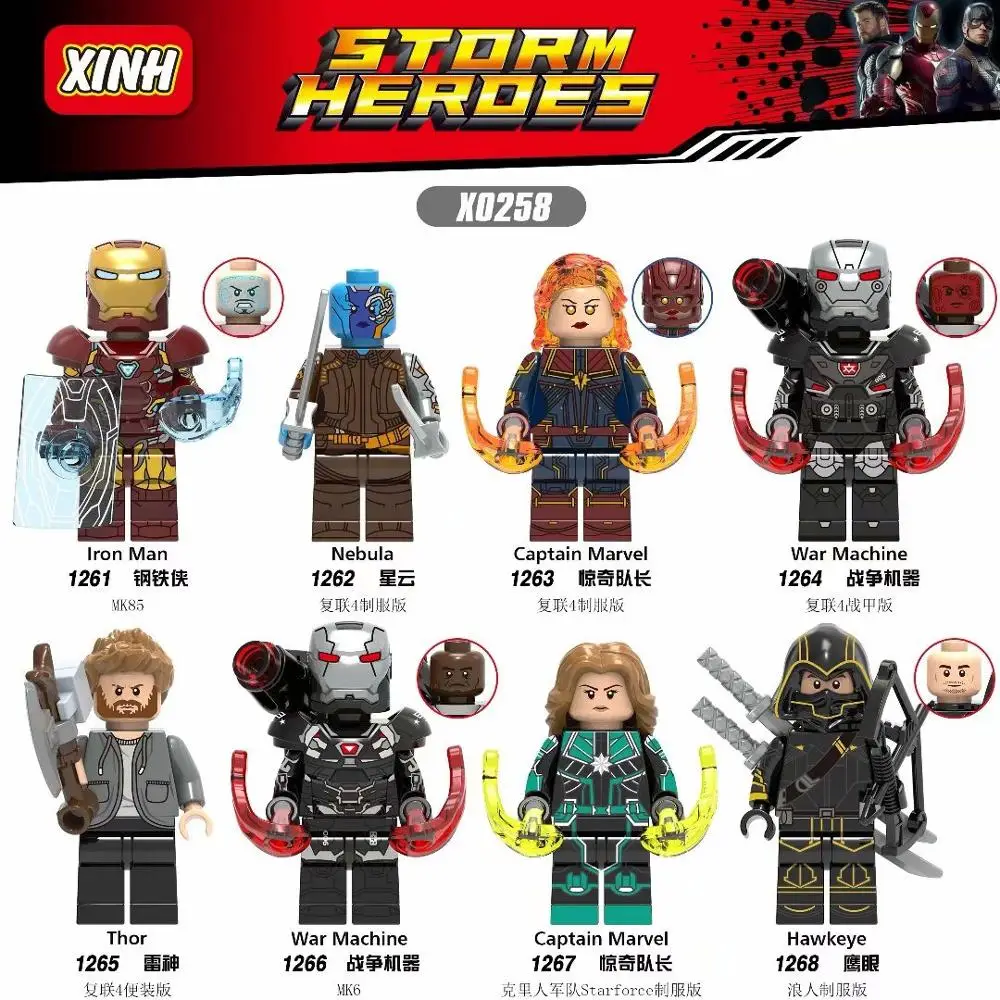 Marvel Мстители 4 Супер Герои Legoings конечная игра Железный человек Капитан Америка